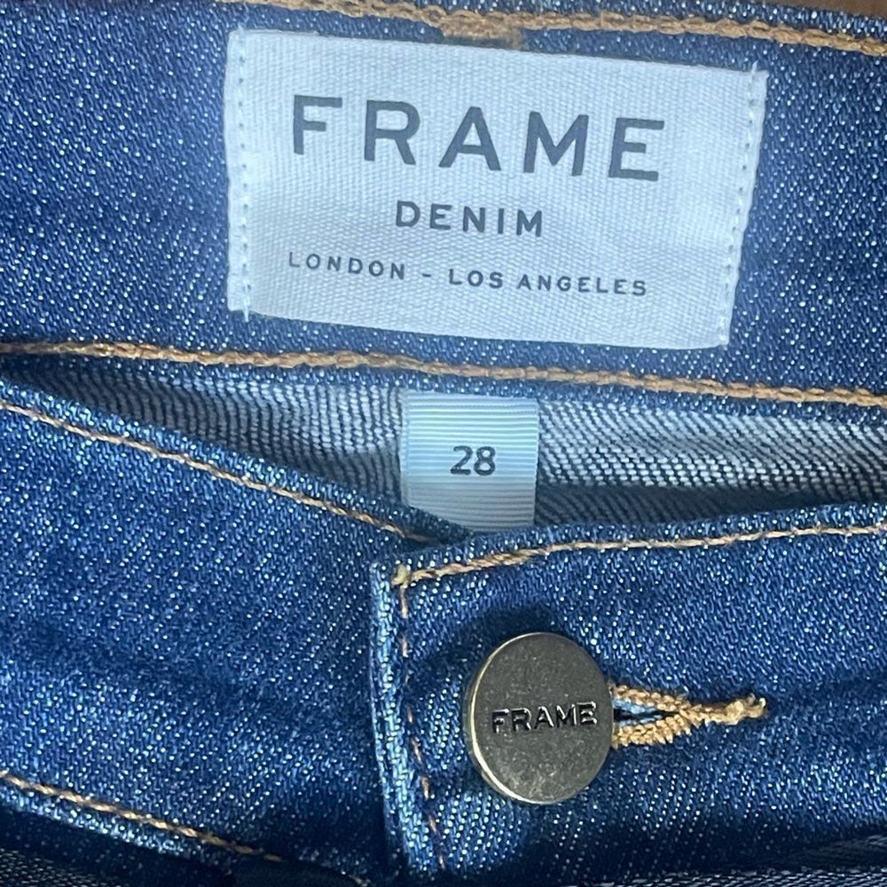 Frame Le High Skinny Lace Up Side Jeans In dark blue 28 - Picture 7 of 7